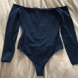 American Apparel Black Off the Shoulder Bodysuit